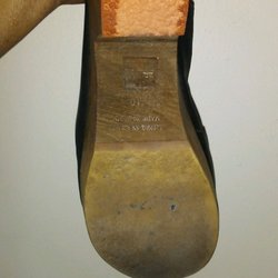 He added the Halloween orange heel that did not match the rest of the shoe. Poor quality of work. I will have to take to another shop!