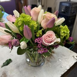 roses, tulips, hydrangeas