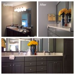 Mitchell Homes - Master bath remodel in Lanier Springs with custom cabinetry.