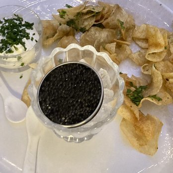 Yebo Beach Haus - Caviar (1oz) - Calvisius White Sturgeon  Crème Fraîche & Truffle Chips, 06.09.2023. - New American Near Me - Atlanta, Georgia
