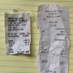 Grayslake Hobby World & Bicycle Shop - No information at all about return or exchange policy.