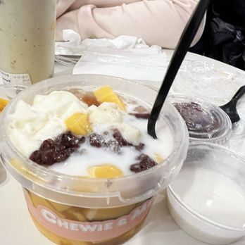 Chewie & Mellow - Dessert bowl with mango, jelly, red bean. - Desserts Near Me - Irvine, California