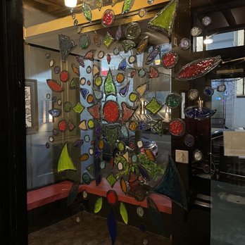 Leonore Restaurant  - Painted stained glass window art - Italian Near Me - Salem, Virginia