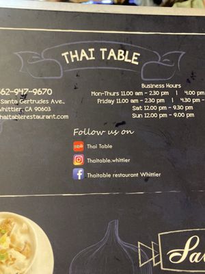 Menu photo 3 Thai Table Whittier, CA Menu photo 3 Thai Table Whittier, CA
