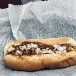 Tex Barry's Coney Island Diner - All the way. Cheese on the bottom