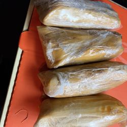 Pork tamales wrapped in plastic