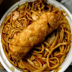 Orient Star - L12 Shrimp Lo Mein with Pork Fried Rice. Egg Roll was extra.
