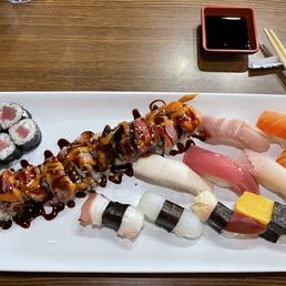 Nigiri Supreme + Drunken Fish Roll.