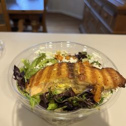Piada Italian Street Food - Salad + Salmon, $15-but free to members on the app until the end of the month!