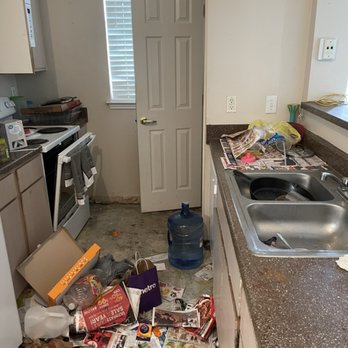 Rock'n Removal - Before of a kitchen in an evicted apartment. - Junk Removal & Hauling Near Me Rock'n Removal - Before of a kitchen in an evicted apartment. - Junk Removal & Hauling Near Me