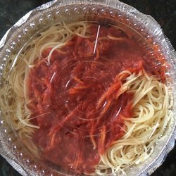Pasta with tomato side that comes with an entree