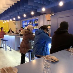 Julio Taqueria - Waiting at the bar for our take-out order