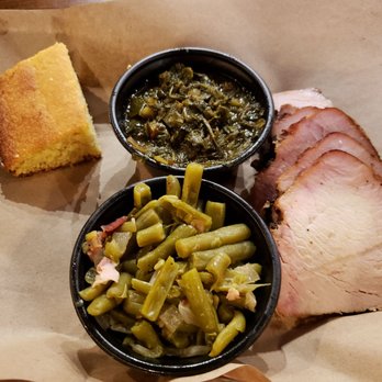 Mission BBQ - Sliced turkey, collards, and green beans - Barbeque Near Me - Pittsburgh, Pennsylvania