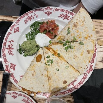 El Bebe - Chicken quesadilla - it was good but there is definitely a enchilada sauce inside - Tacos Near Me - Tysons, Virginia El Bebe - Chicken quesadilla - it was good but there is definitely a enchilada sauce inside - Tacos Near Me - Tysons, Virginia