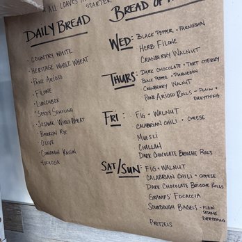 Bread By Johnny - a menu for bread by johnny - Bakeries Near Me - Jupiter, Florida
