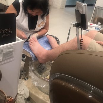 Desert Nails & Spa - Lynn doing my Husband's feet. :) - Nail Salons Near Me - Palm Desert, California Desert Nails & Spa - Lynn doing my Husband's feet. :) - Nail Salons Near Me - Palm Desert, California
