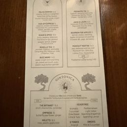 Drink menu