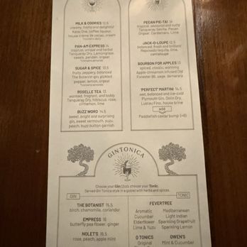 Juniper - Drink menu - New American Near Me - Birmingham, Alabama