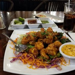 Cabanna - think tempura but more crunchy. spicy,, with a hint of Asian sweetness... I would add some cilantro to make it pop, if I worked there lol
