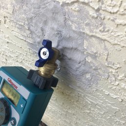 Outside spigot replaced and stucco repaired