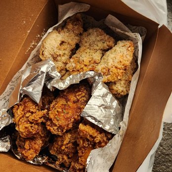 Crunchicken - 15 Piece Wings with Up to 2 Sauces  Soy sauce garlic and cheese garlic  Would definitely recommend - Korean Near Me - Cypress, California