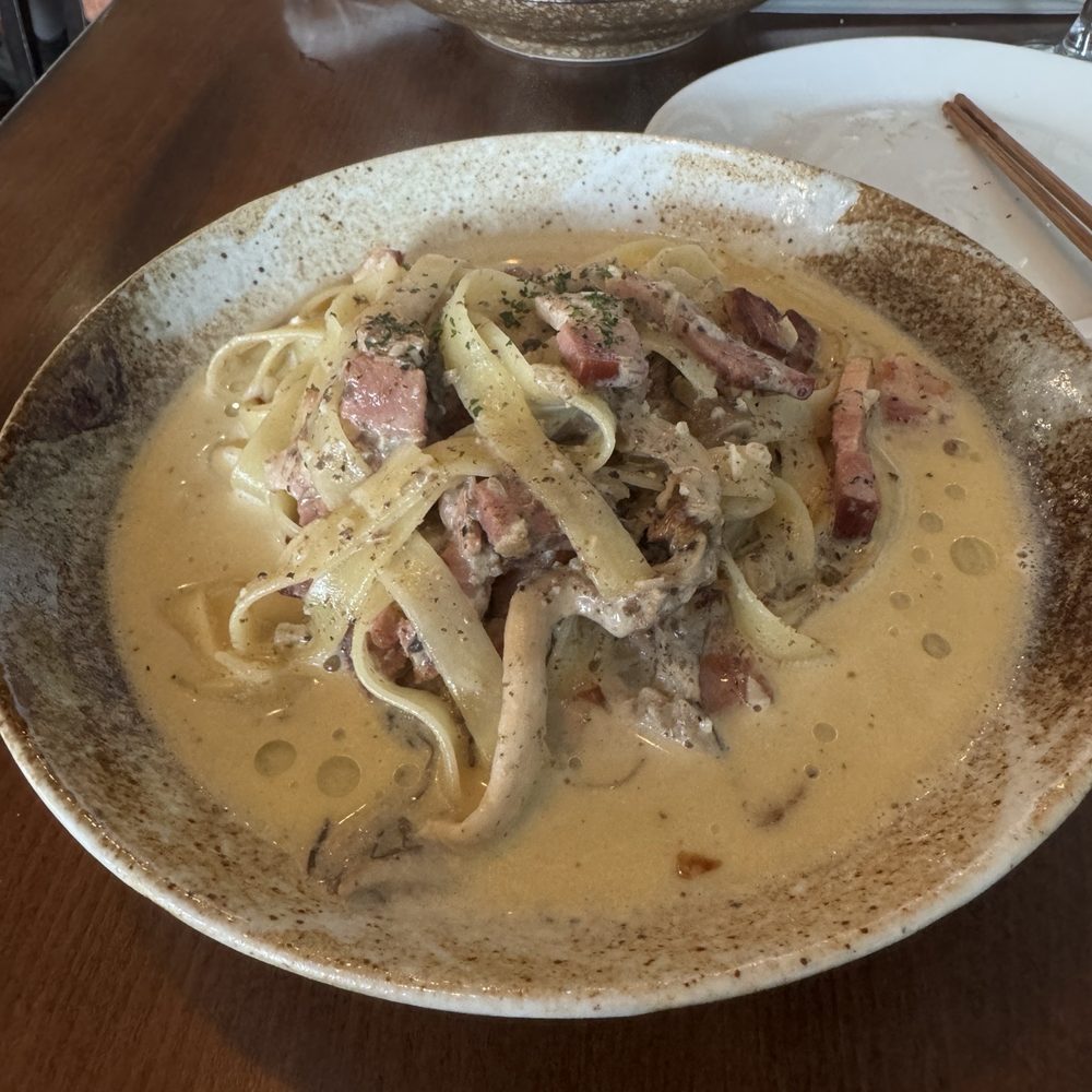 Wasuta Pasta - Truffle cream & bacon fettuccini - Japanese Near Me - Richmond, British Columbia Wasuta Pasta - Truffle cream & bacon fettuccini - Japanese Near Me - Richmond, British Columbia