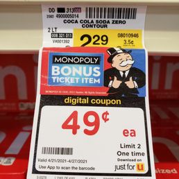2 Liter of Coke Zero for 49 cents each! Limit of 2.