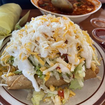 Panchos Mexican Grill - Supreme rolled tacos and menudo in the back - Mexican Near Me - El Cajon, California Panchos Mexican Grill - Supreme rolled tacos and menudo in the back - Mexican Near Me - El Cajon, California