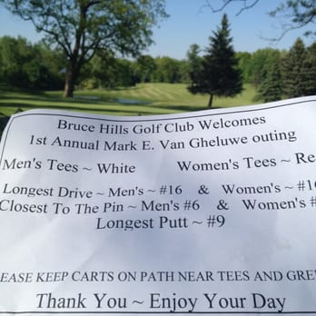 Bruce Hills Golf Club - This is the 9th green in the background - but the outing was a Huge Success! I'll be back! - Golf Near Me - Bruce, Michigan Bruce Hills Golf Club - This is the 9th green in the background - but the outing was a Huge Success! I'll be back! - Golf Near Me - Bruce, Michigan