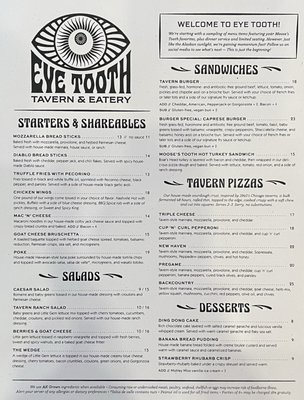 Menu photo 8 Eye Tooth Anchorage, AK Menu photo 8 Eye Tooth Anchorage, AK