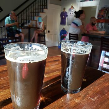 Black Walnut Brewery - Peanut Butter Porter on the left and Chocolate and Berries Stout on the right - Breweries Near Me - Leesburg, Virginia Black Walnut Brewery - Peanut Butter Porter on the left and Chocolate and Berries Stout on the right - Breweries Near Me - Leesburg, Virginia