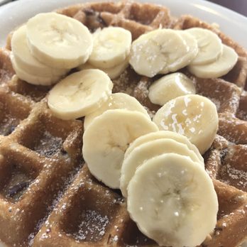 The Crowned Egg - Buttermilk pecan banana waffle - Breakfast & Brunch Near Me - Chandler, Arizona