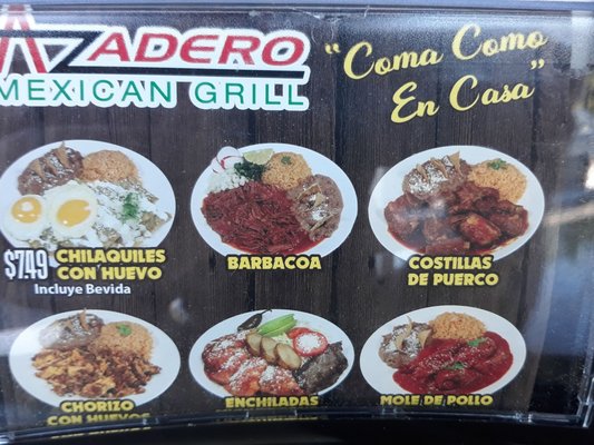 Menu photo 3 Azadero Mexican Grill Anaheim, CA