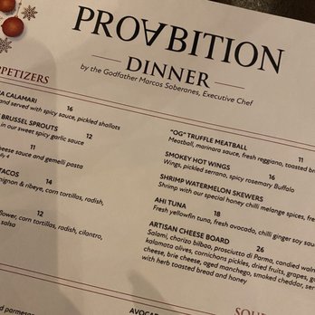 ProAbition - Menu - New American Near Me - Riverside, California ProAbition - Menu - New American Near Me - Riverside, California