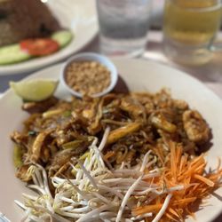 Nara Thai - Pad Thai with chicken. You can ask for extra bean sprout.