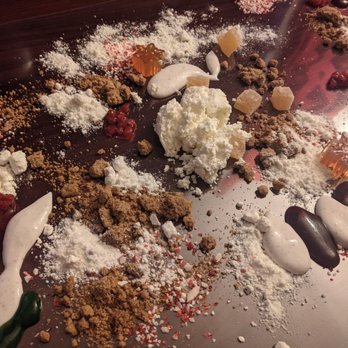 Vespertine - 11 - table dessert, assembled and destroyed - New American Near Me - Culver City, California