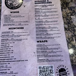 Swampgrass Willy's - Bar menu.
