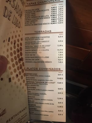 Menu photo 2 Asador de Lugo Barcelona, B