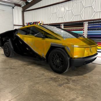 Fire Auto Wraps - 2024 Cybertruck wrapped in Hexis Gold Super Chrome - Vehicle Wraps Near Me - Venus, Texas Fire Auto Wraps - 2024 Cybertruck wrapped in Hexis Gold Super Chrome - Vehicle Wraps Near Me - Venus, Texas