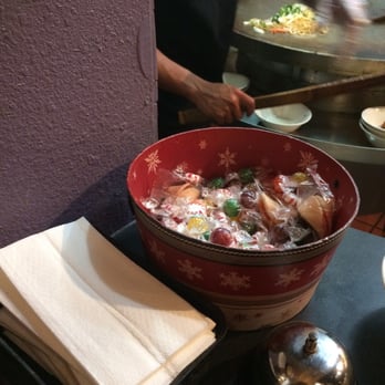 Panda Mongolian BBQ - A bowl of candy and fortune cookies near the grill. Lol. - Mongolian Near Me - Orange, California