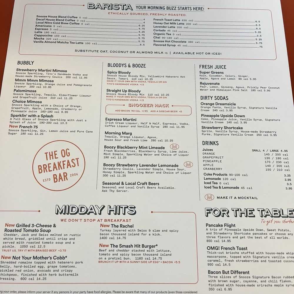 Snooze, an A.M. Eatery - Menu - Breakfast & Brunch Near Me - Tucson, Arizona Snooze, an A.M. Eatery - Menu - Breakfast & Brunch Near Me - Tucson, Arizona