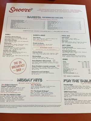 Menu photo 1 Snooze, an A.M. Eatery Tucson, AZ Menu photo 1 Snooze, an A.M. Eatery Tucson, AZ