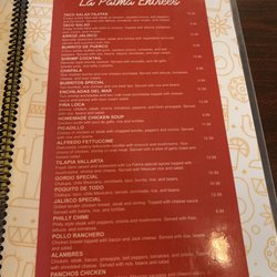 La Palma Mexican Grill - Menu