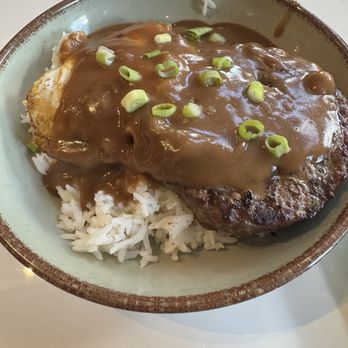 Sauvage - Loco Moco - prime rib steak burger over jasmine rice, brown gravy, fried egg - Bars Near Me - Winter Haven, Florida Sauvage - Loco Moco - prime rib steak burger over jasmine rice, brown gravy, fried egg - Bars Near Me - Winter Haven, Florida