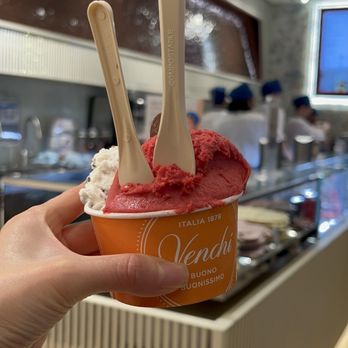 Venchi - Regular gelato (2 flavors - stracciatella and raspberry) in a cup ($7.95 total) - Gelato Near Me - Santa Clara, California Venchi - Regular gelato (2 flavors - stracciatella and raspberry) in a cup ($7.95 total) - Gelato Near Me - Santa Clara, California