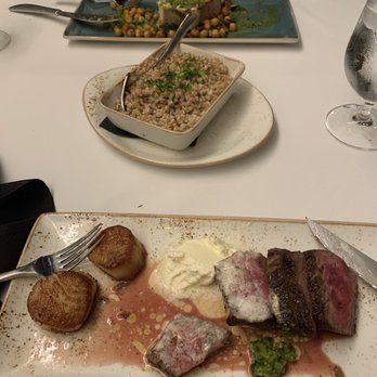 element: steak. seafood. pasta. - Our meal. Wagyu steak and scallops. Parmesan risotto. Swordfish - Steakhouses Near Me - Sarasota, Florida