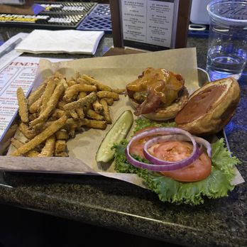 Henry's Lounge - Bbq bacon burger and pickle fries - Sports Bars Near Me - Sacramento, California