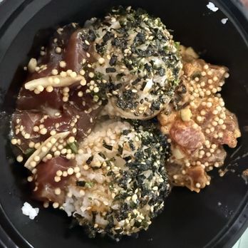 Ryders Poke And Shave Ice - Half shoyu half California poke bowl ($20) - Shaved Ice Near Me - Aiea, Hawaii Ryders Poke And Shave Ice - Half shoyu half California poke bowl ($20) - Shaved Ice Near Me - Aiea, Hawaii