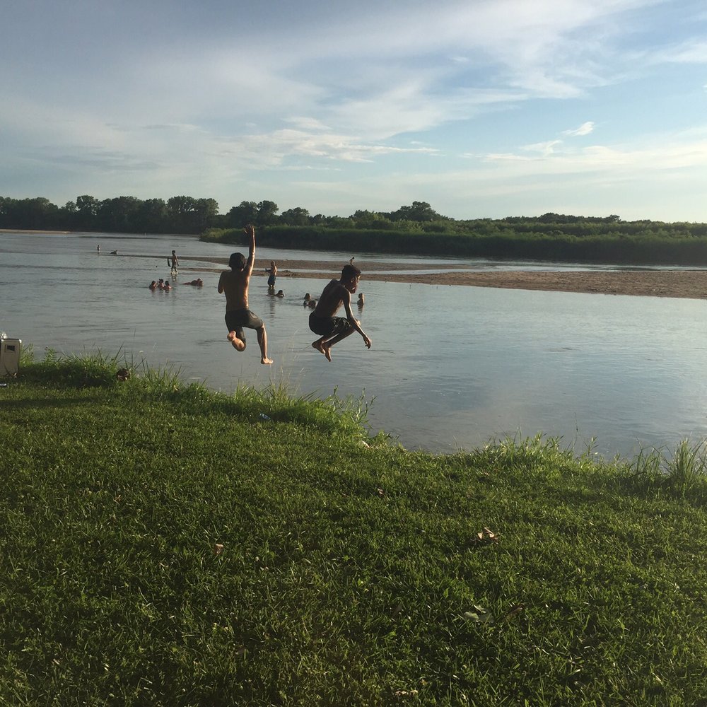 Jumping off the deep end. Jumping off the deep end.
