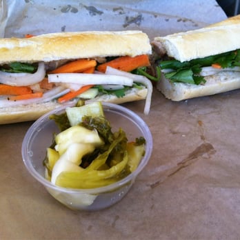 East Borough - Chef's special: Pork Belly Banh Mi w/ spicy pickled mustard greens - Vietnamese Near Me - Costa Mesa, California